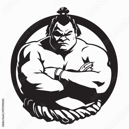 Japanese Martial Arts Sumo Wrestler In Mawashi Vector Art