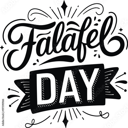 Falafel Day Hand Drawn Typography Lettering Vector Design