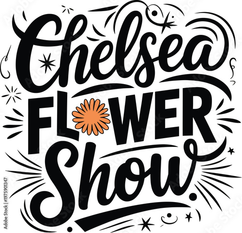 Chelsea Flower Show Typography Lettering Vector Design