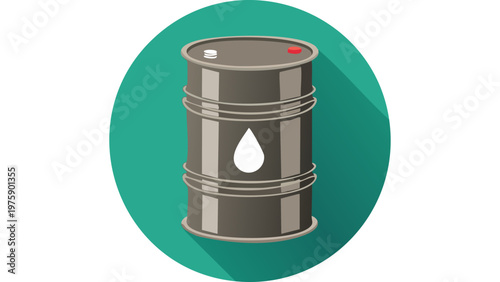 Oil barrel icon symbolizing petroleum storage container used in energy industry and fuel distribution vector