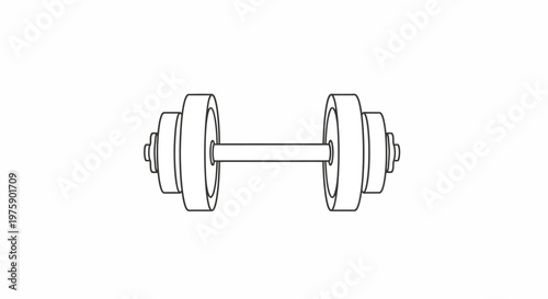 Barbell Dumbbell Weightlifting Equipment Outline Icon