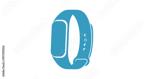 Blue Fitness Tracker Band Icon, Wearable Technology, Health Monitoring Device