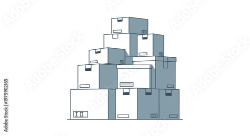 Stack of Cardboard Boxes Illustration