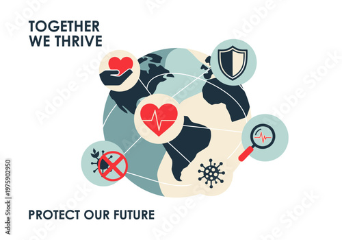 Global Health Protection and Future Security Concept.