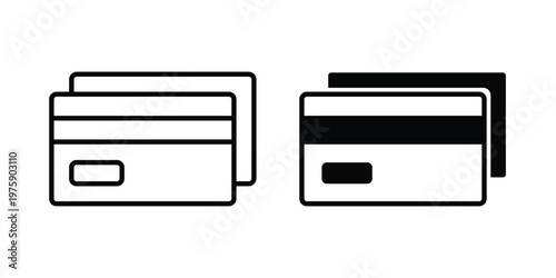 Credit card icon. glyph solid icons collection. Line icons
