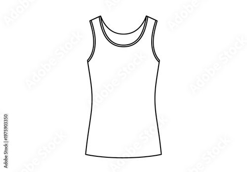 An illustration depicts a sleeveless top against a plain background.