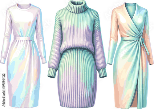 Isolated a realistic kinds of deferent October dress (opal) vector art with white background..