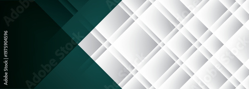 Wide modern abstract banner with overlapping geometric squares, showcasing a sleek, minimal design and smooth gradients in vector format.