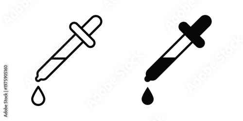 Dropper icon. glyph solid icons collection. Line icons