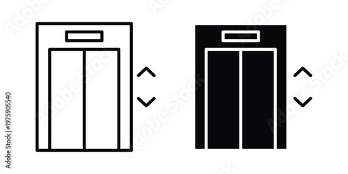Elevator icon. glyph solid icons collection. Line icons