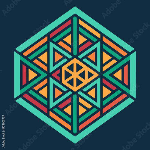 Abstract Geometric Hexagon Pattern Colorful Modern Vector Background