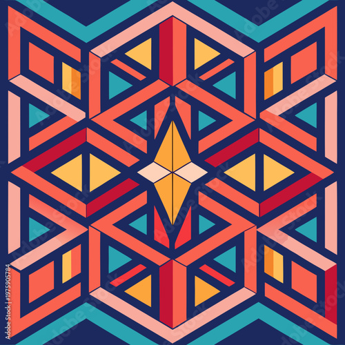 Colorful Abstract Geometric Pattern Modern Decorative Vector Background