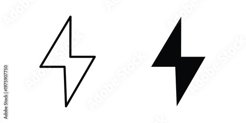 Flash icon. glyph solid icons collection. Line icons