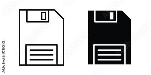Floppy disk icon. glyph solid icons collection. Line icons