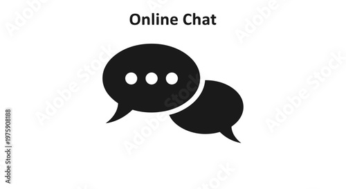 Online Chat Speech Bubbles Icon, Communication Concept, Digital Messaging