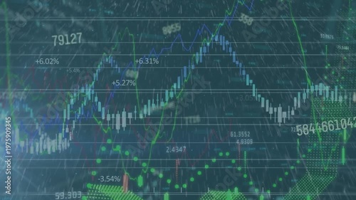 Animation of data processing over rain