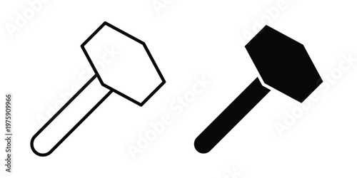 Hammer icon. glyph solid icons collection. Line icons