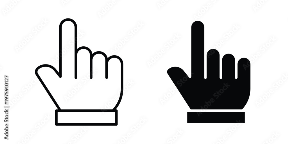 Fototapeta premium Hand pointer icon. glyph solid icons collection. Line icons