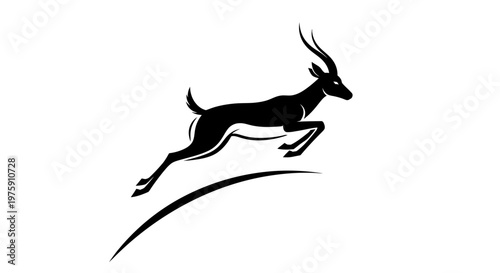 Dynamic silhouette of a jumping gazelle or springbok, symbolizing speed and agility.