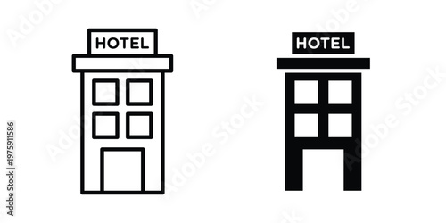 hotel icon. glyph solid icons collection. Line icons