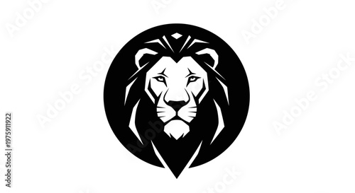 Majestic Lion Head Logo Design in Black and White.