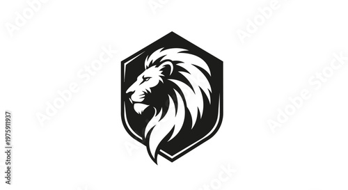 Majestic Lion Head Logo Design in Black and White.