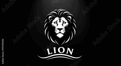 Majestic Lion Head Logo Design on a Dark Background.