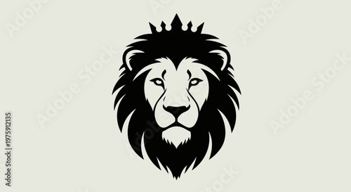 Majestic Lion Head with Crown Logo Design.