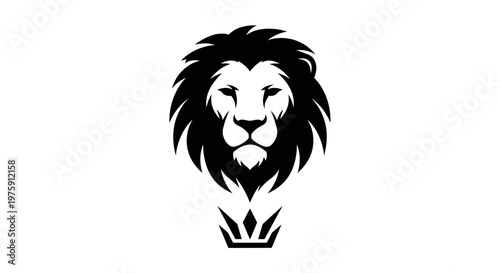 Majestic Lion Head with Crown Logo Design.