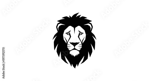 Majestic lion head logo design, powerful and regal symbol of strength and leadership.