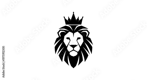 Majestic Lion Head with Crown Logo Design.