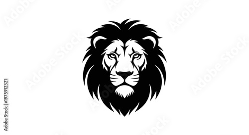 Majestic Lion Head Vector Illustration on White Background.