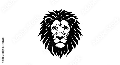 Majestic Lion Head Vector Illustration on White Background.