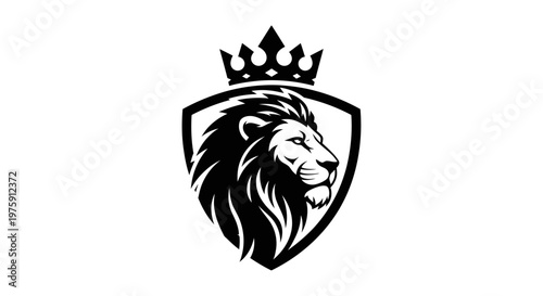 Majestic Lion Head with Crown Logo Design.