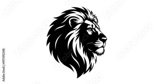 Majestic Lion Head Profile Vector Illustration.