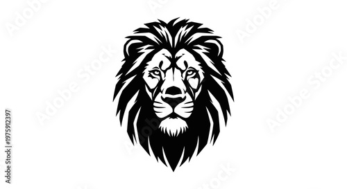 Majestic Lion Head Vector Illustration Roaring Power.