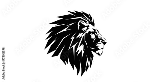 Majestic Lion Head Profile Vector Illustration.