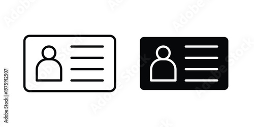Identity card icon. glyph solid icons collection. Line icons