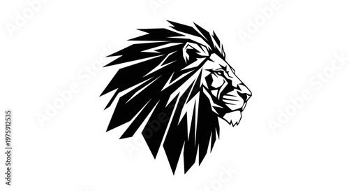 Majestic Lion Head Profile Vector Illustration.