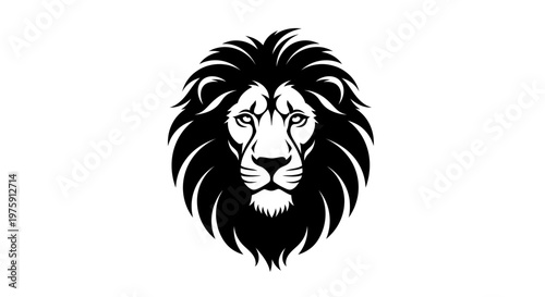 Majestic Lion Head Vector Illustration with Detailed Mane.