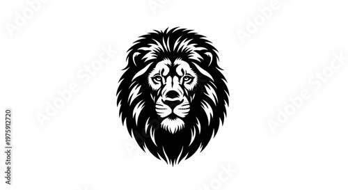 Majestic Lion Head Vector Illustration with Detailed Mane.