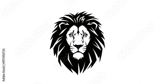 Majestic Lion Head Vector Illustration with Detailed Mane.