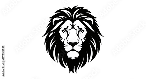 Majestic Lion Head Vector Illustration with Detailed Mane.
