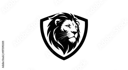 Majestic Lion Head Shield Logo Design.