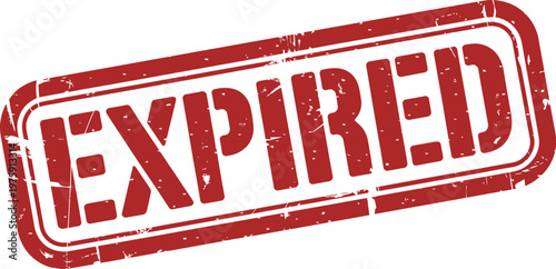 Distressed Red EXPIRED Stamp Vector Icon for Documents, Deadlines, Product Labels, and Official Notices