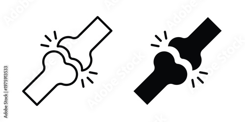 Joint icon. glyph solid icons collection. Line icons