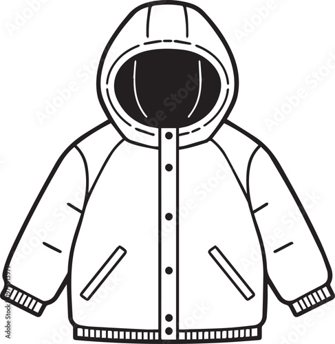 Minimalist Illustration of a Cozy Winter Jacket, designed for protection from the winter chill.