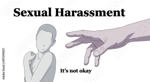Sexual Harassment Awareness Concept Illustration with Reaching Hand