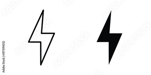 Lightning bolt icon. glyph solid icons collection. Line icons