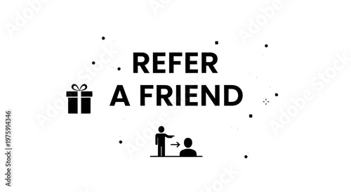 Refer a Friend Marketing Concept with Gift Box and People Icon